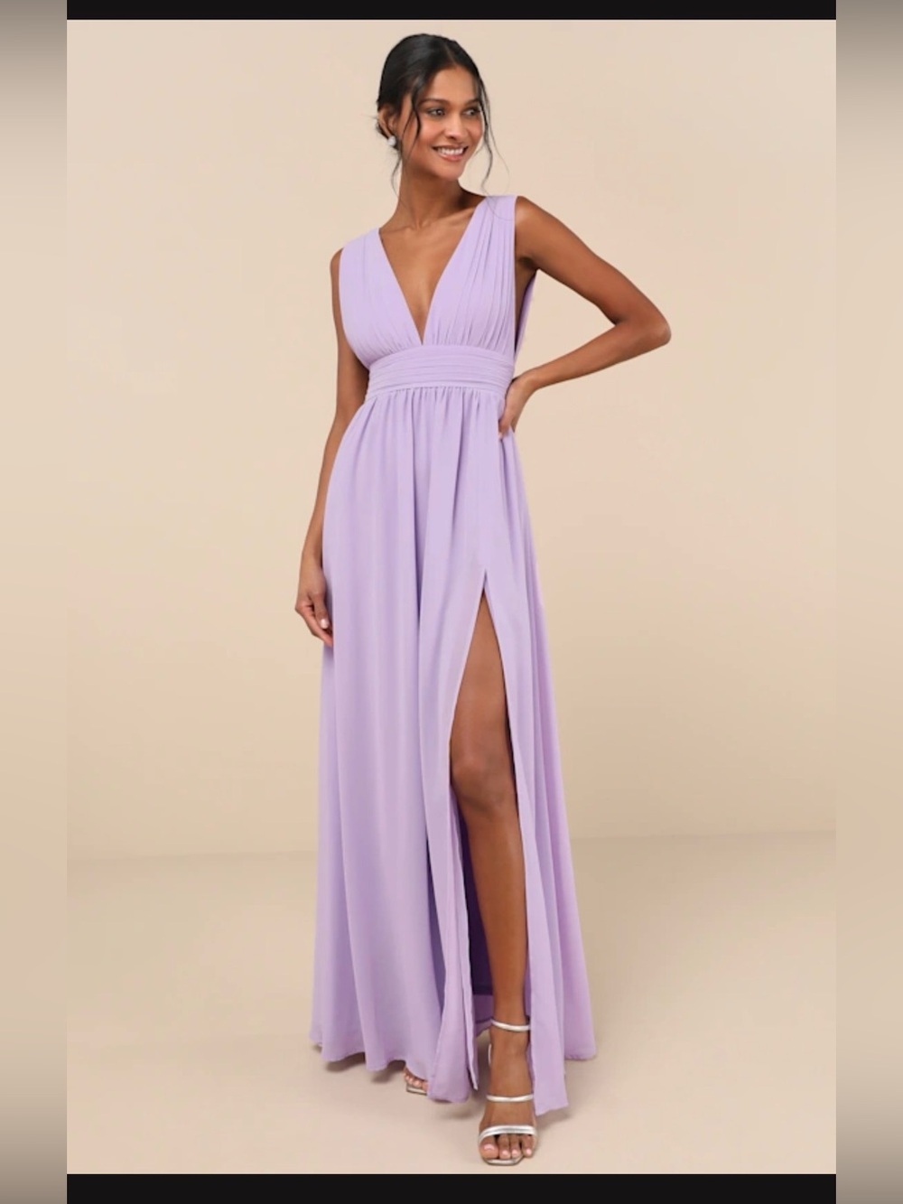 “Heavenly Hues Lavender Maxi Dress” from LuLus. Worn once. Size Large.